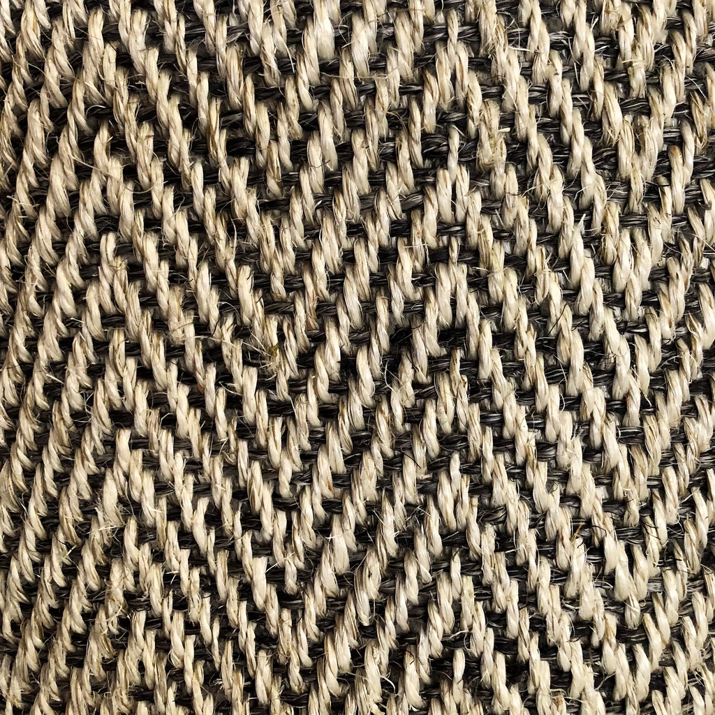ESTERA SISAL - HERRINGBONE NATURAL/NEGRO - BORDE BEIGE - 3X3