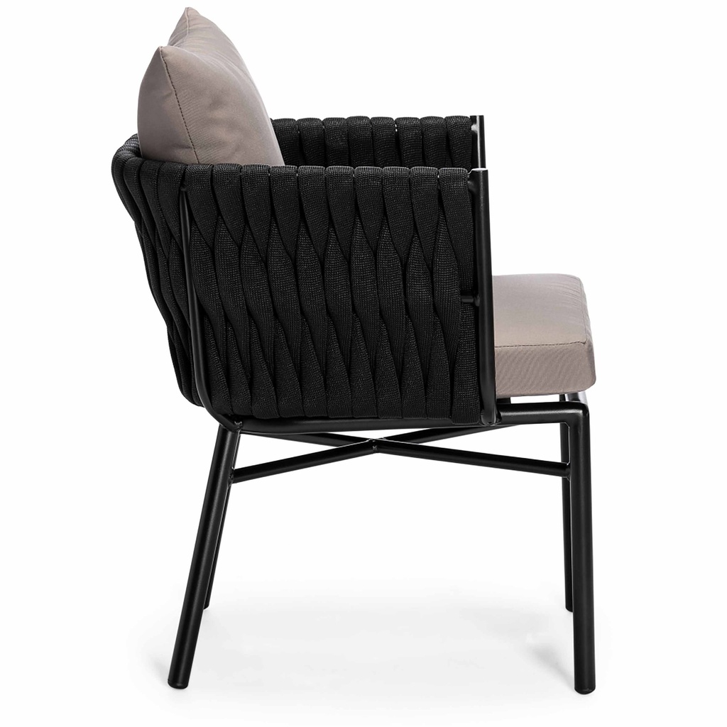 Gaynor Silla de Exterior con Brazos - Negra