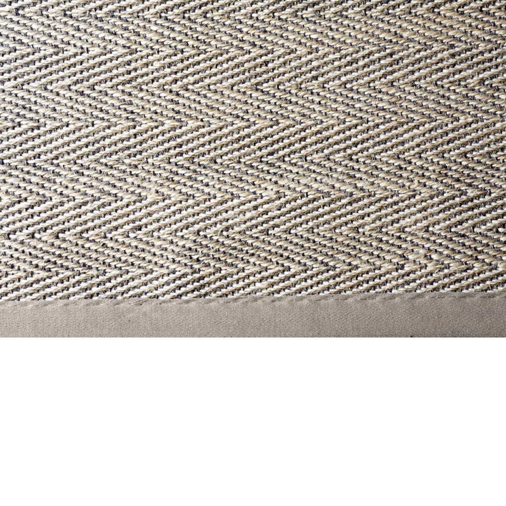ESTERA SISAL - HERRINGBONE NATURAL/NEGRO - BORDE BEIGE - 3X3