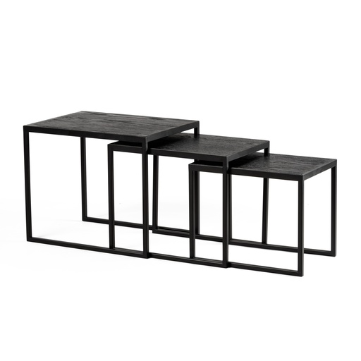 [1119927] Bartola Mesa Nido Set 3 - Negro Cardeado