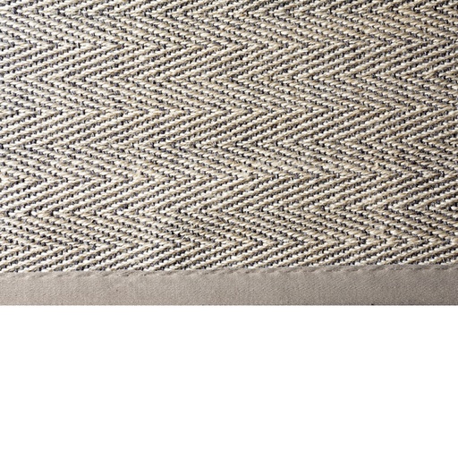 [221202] ESTERA SISAL - HERRINGBONE NATURAL/NEGRO - BORDE BEIGE - 3X3